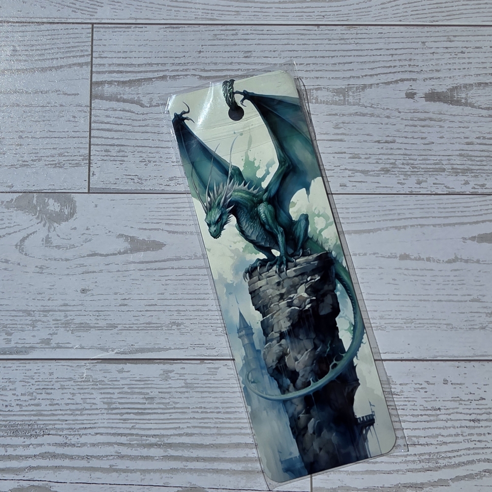 Green Dragon Fantasy Metal Bookmark – Mythical Creature Gift for Readers